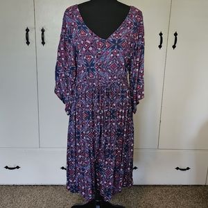 Torrid Challis Strappy Lattice Back Medallion Dress